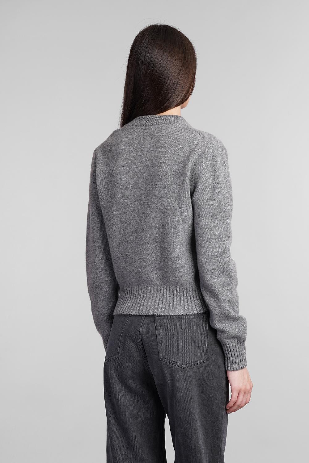 Deliberti Ami Paris Cardigan In Cashmere Grigia Cod. 405007 - Deliberti The Luxury Shopping