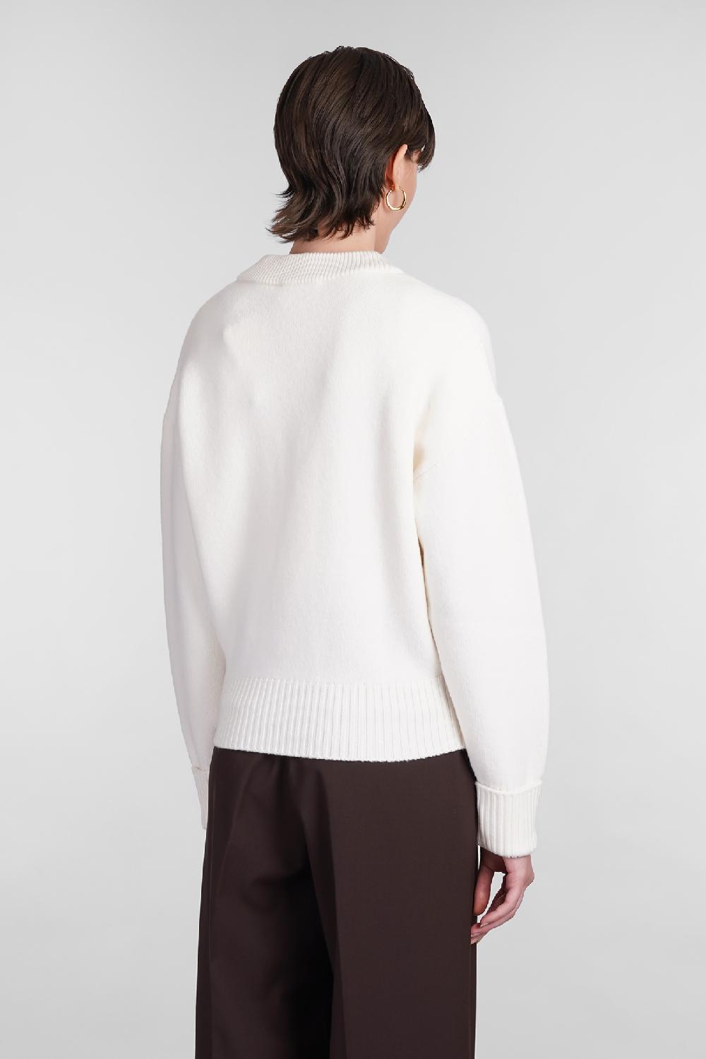 Deliberti Ami Paris Cardigan In Lana Beige Cod. 402078 - Deliberti The Luxury Shopping