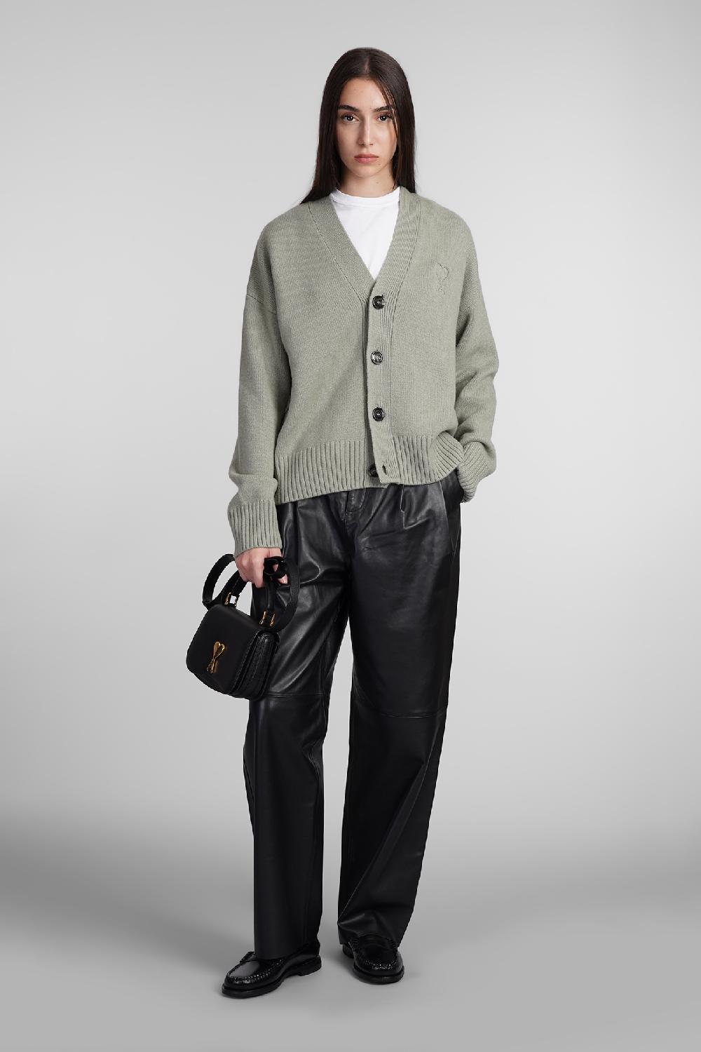 Deliberti Ami Paris Cardigan In Lana Verde Cod. 406931 - Deliberti The Luxury Shopping