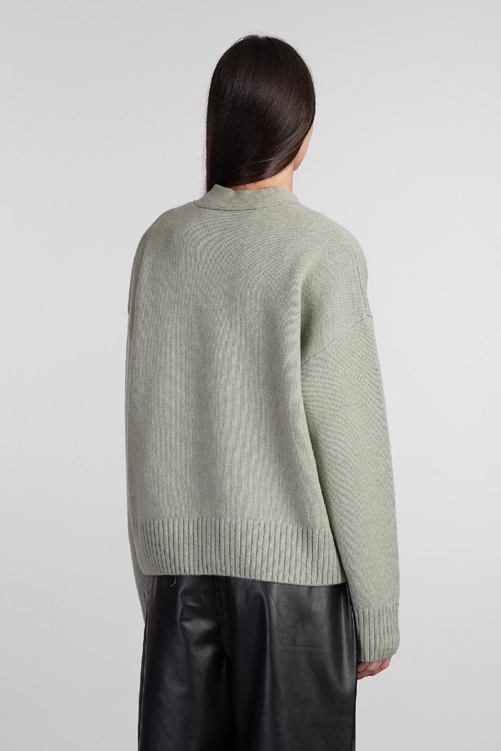 Deliberti Ami Paris Cardigan In Lana Verde Cod. 406931 - Deliberti The Luxury Shopping