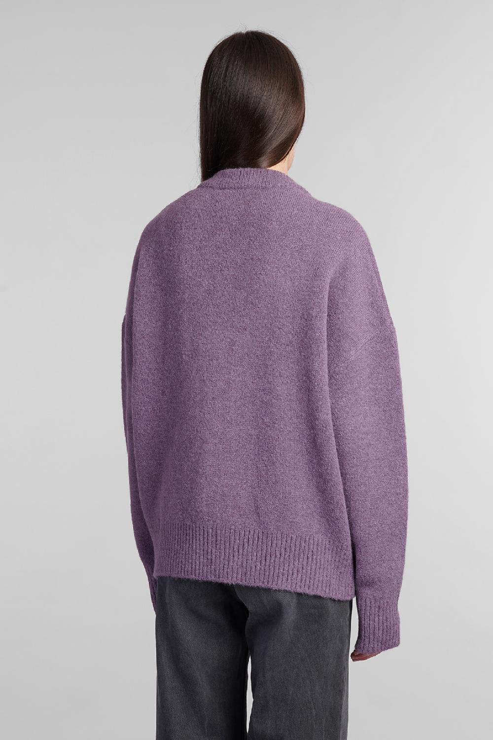 Deliberti Ami Paris Cardigan In Lana Viola Cod. 406119 - Deliberti The Luxury Shopping