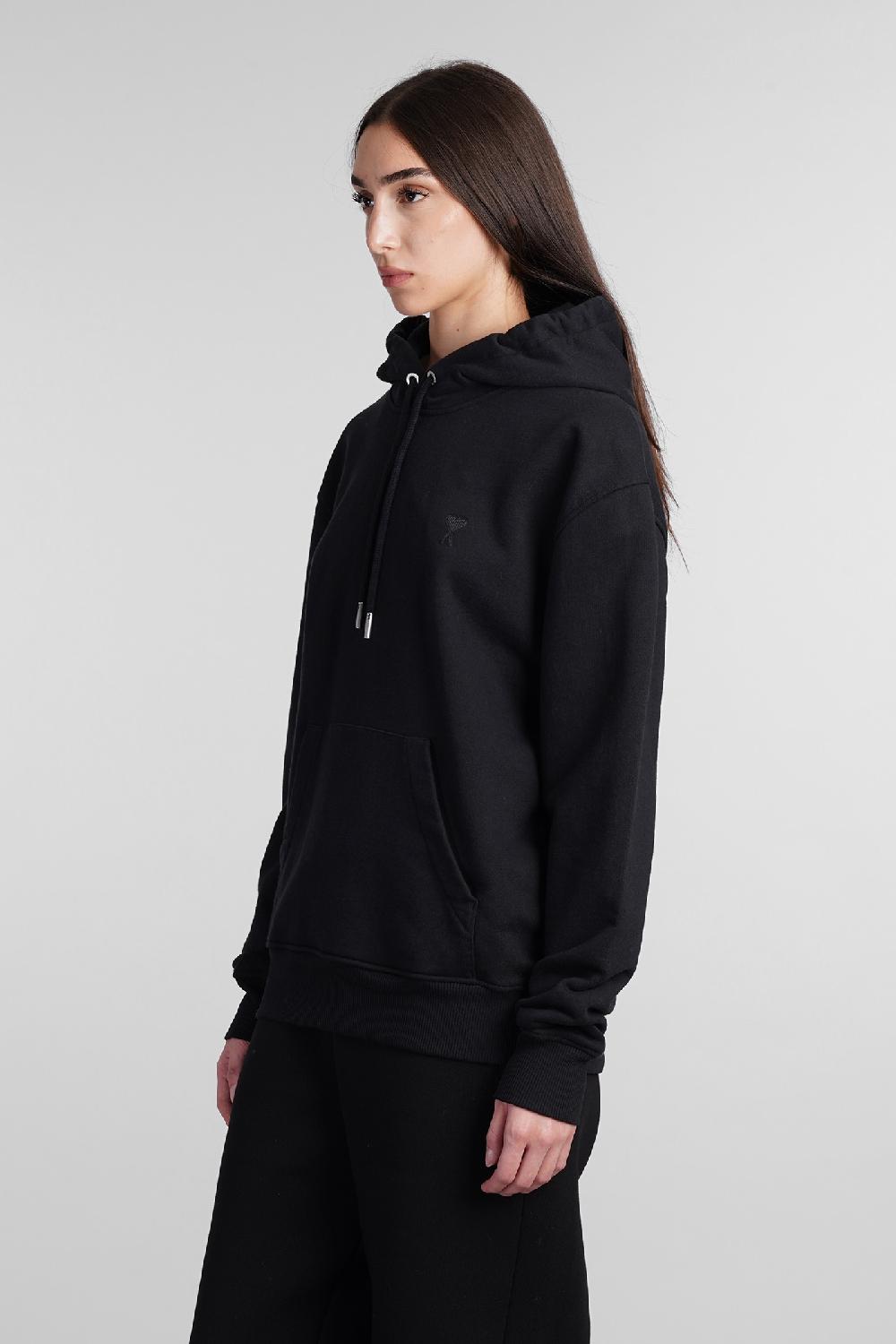 Deliberti Ami Paris Felpa In Cotone Nero Cod. 402083 - Deliberti The Luxury Shopping