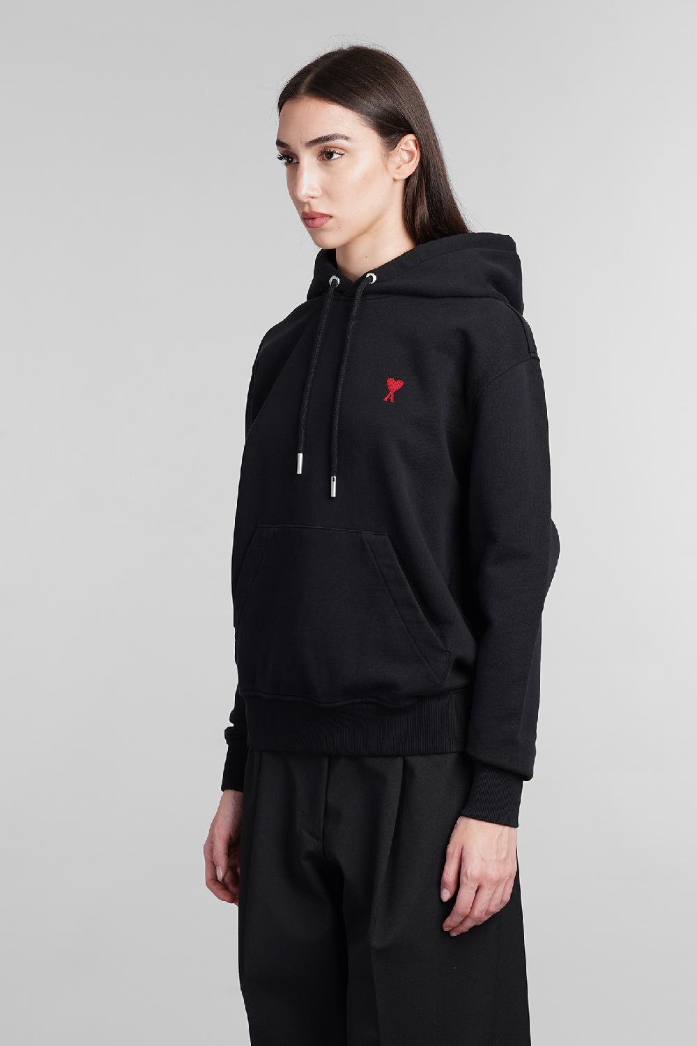 Deliberti Ami Paris Felpa In Cotone Nero Cod. 406118 - Deliberti The Luxury Shopping