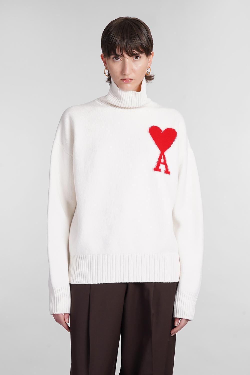 Deliberti Ami Paris Maglia in lana beige cod. 402081 - Deliberti The Luxury Shopping