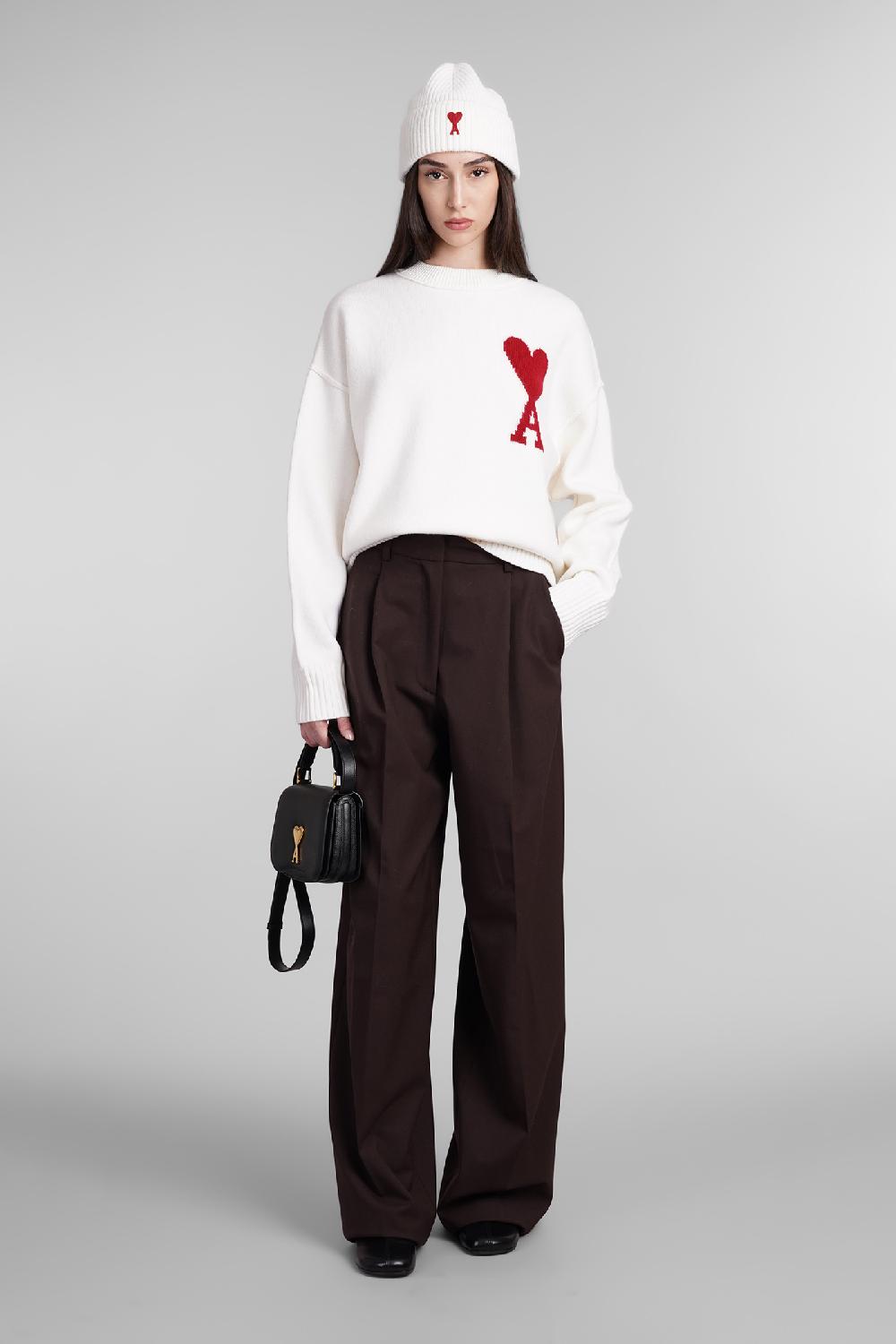 Deliberti Ami Paris Maglia In Lana Bianca Cod. 403271 - Deliberti The Luxury Shopping