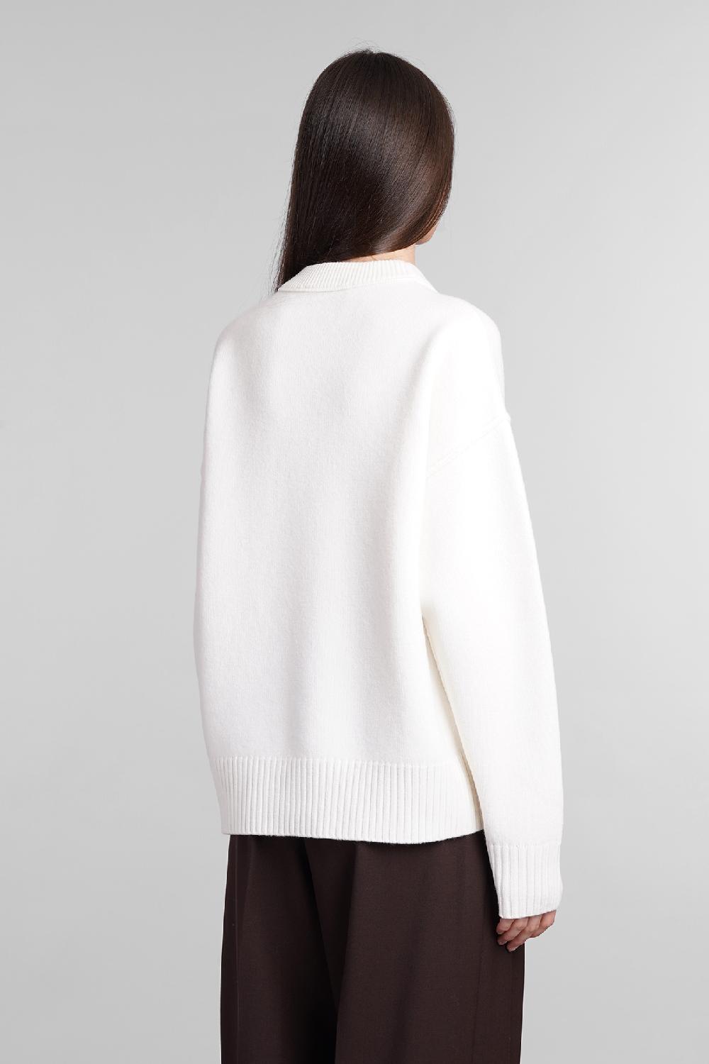 Deliberti Ami Paris Maglia In Lana Bianca Cod. 403271 - Deliberti The Luxury Shopping