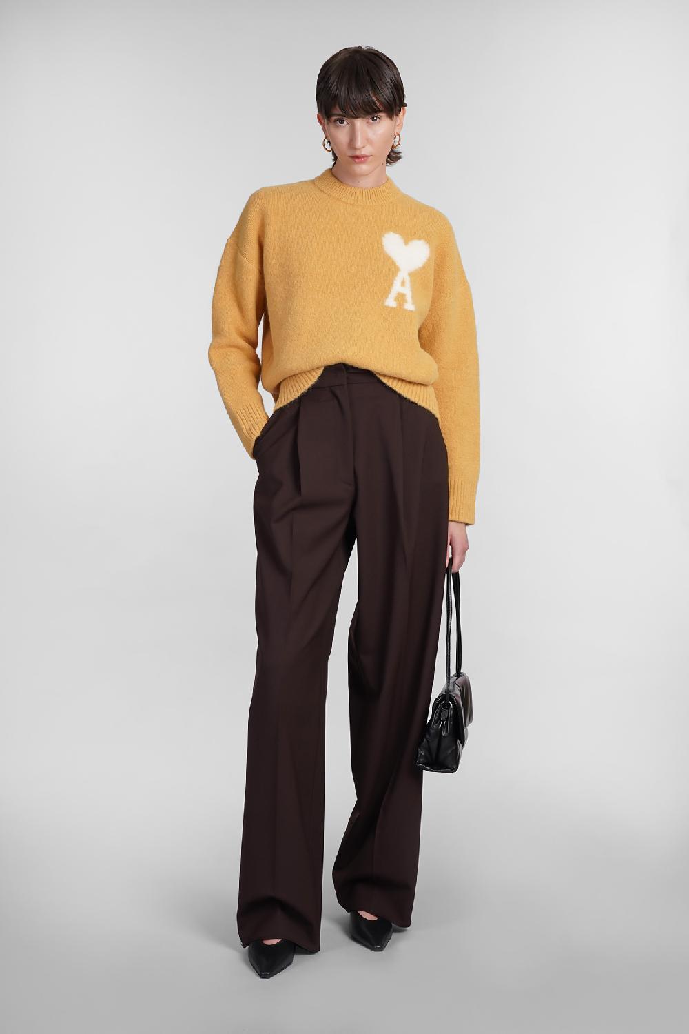 Deliberti Ami Paris Maglia In Lana Gialla Cod. 402082 - Deliberti The Luxury Shopping