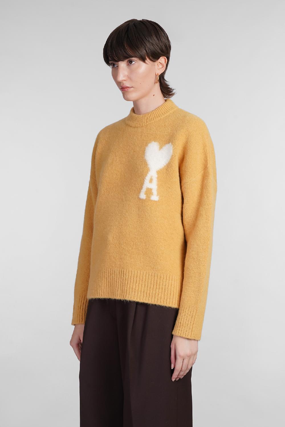 Deliberti Ami Paris Maglia In Lana Gialla Cod. 402082 - Deliberti The Luxury Shopping