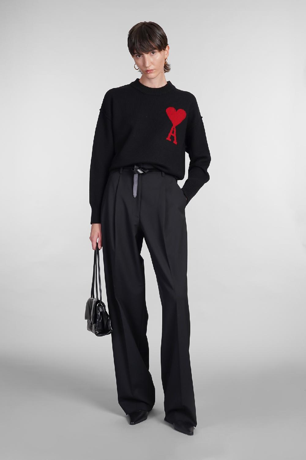 Deliberti Ami Paris Maglia In Lana Nera Cod. 402080 - Deliberti The Luxury Shopping