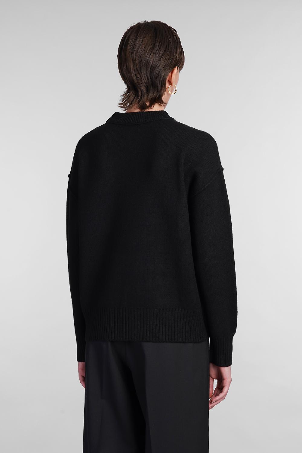 Deliberti Ami Paris Maglia In Lana Nera Cod. 402080 - Deliberti The Luxury Shopping