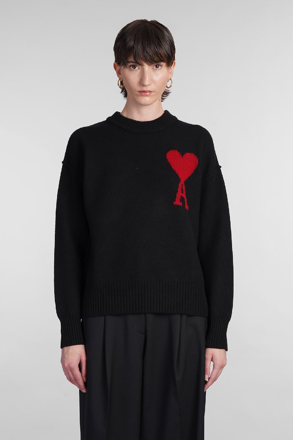 Deliberti Ami Paris Maglia in lana nera cod. 402080 - Deliberti The Luxury Shopping