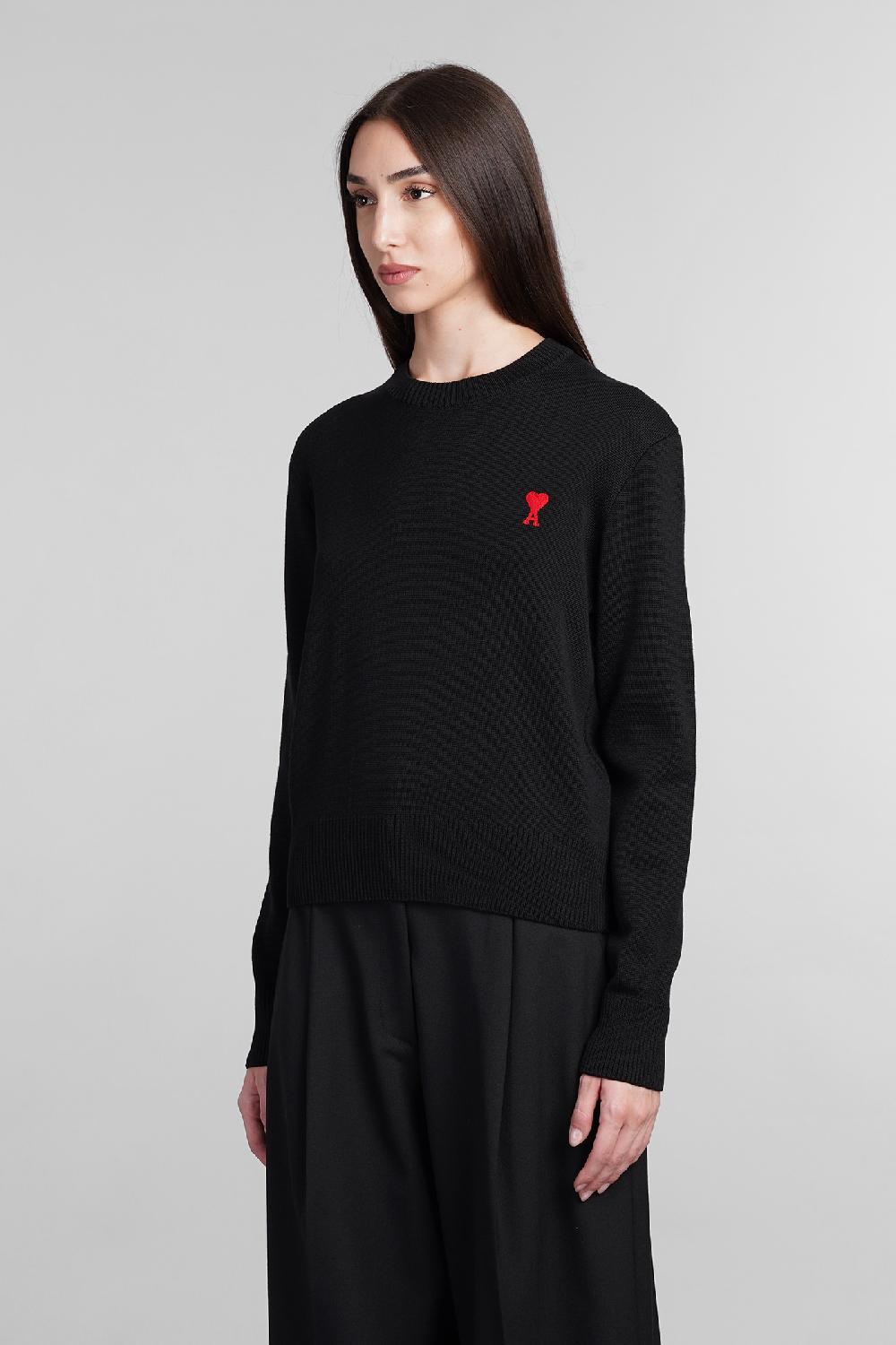 Deliberti Ami Paris Maglia In Lana Nera Cod. 405006 - Deliberti The Luxury Shopping