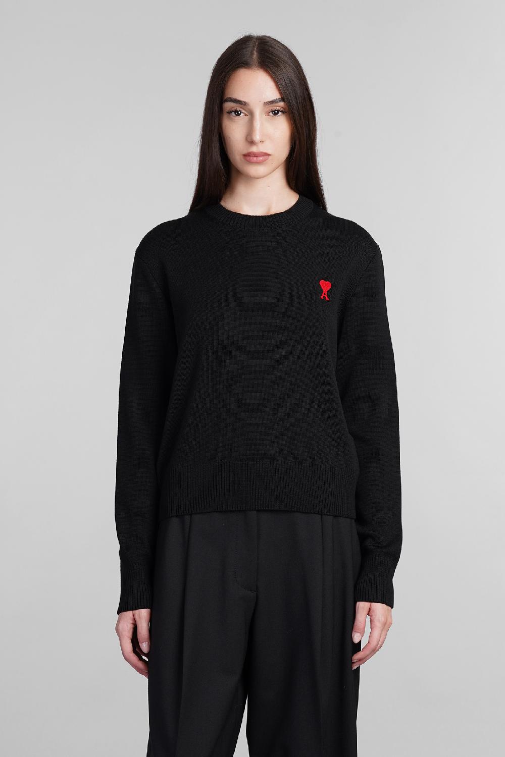 Deliberti Ami Paris Maglia in lana nera cod. 405006 - Deliberti The Luxury Shopping