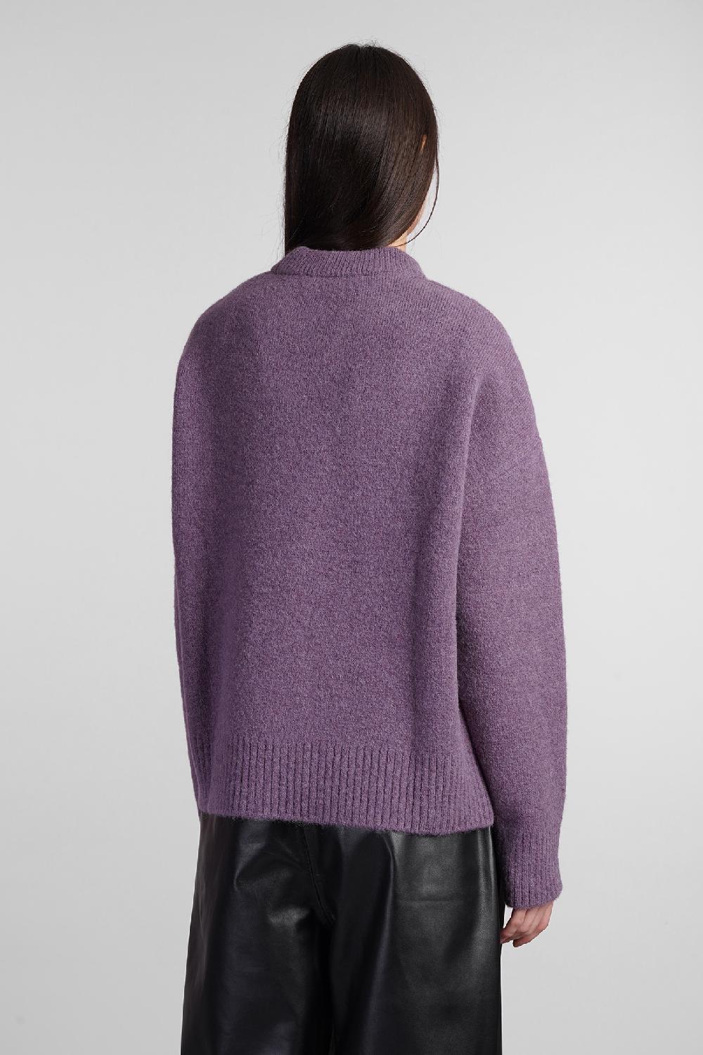 Deliberti Ami Paris Maglia In Lana Viola Cod. 406930 - Deliberti The Luxury Shopping