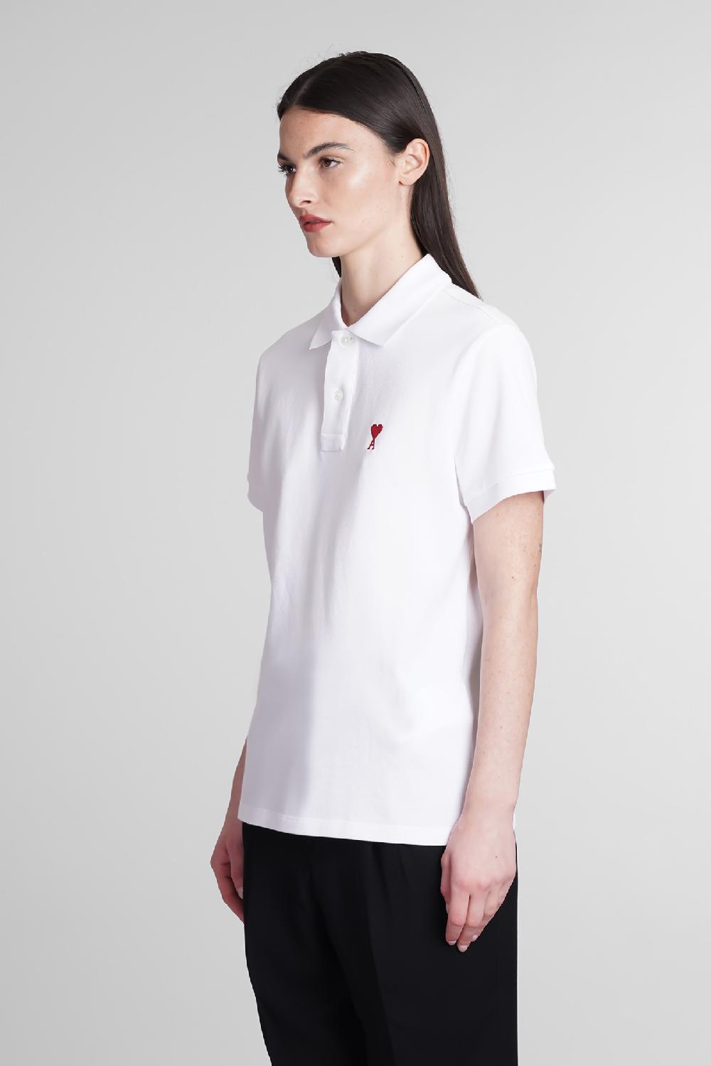 Deliberti Ami Paris Polo In Cotone Bianco Cod. 393422 - Deliberti The Luxury Shopping