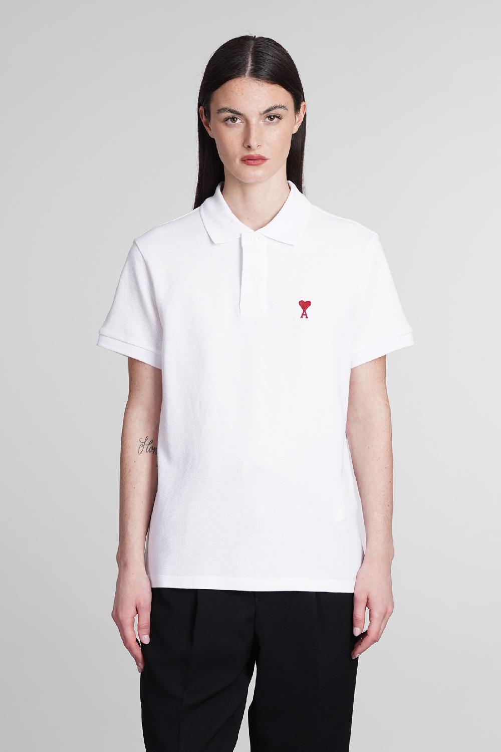 Deliberti Ami Paris Polo in cotone bianco cod. 393422 - Deliberti The Luxury Shopping