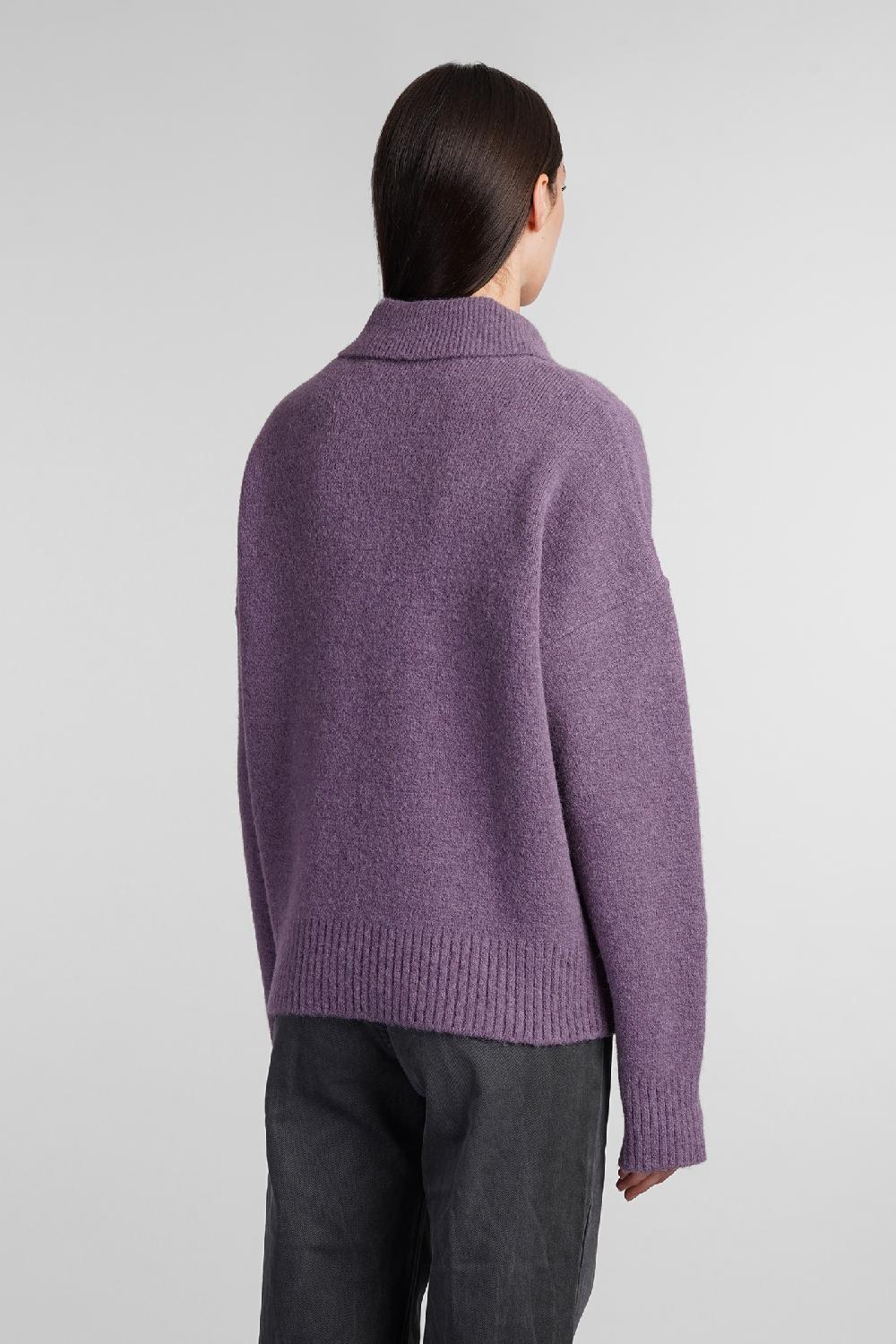 Deliberti Ami Paris Polo In Lana Viola Cod. 409142 - Deliberti The Luxury Shopping