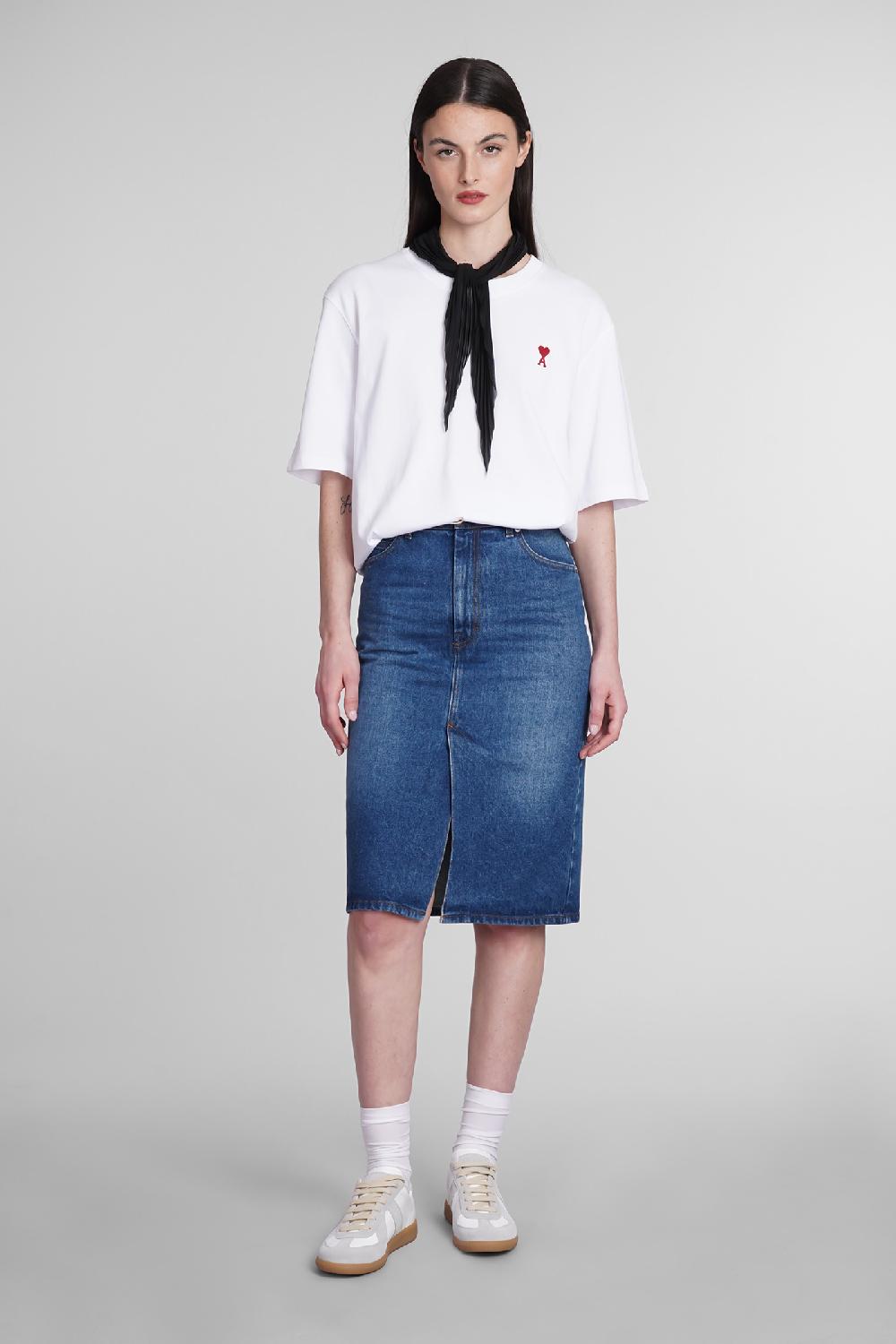 Deliberti Ami Paris T-shirt In Cotone Bianco Cod. 393424 - Deliberti The Luxury Shopping