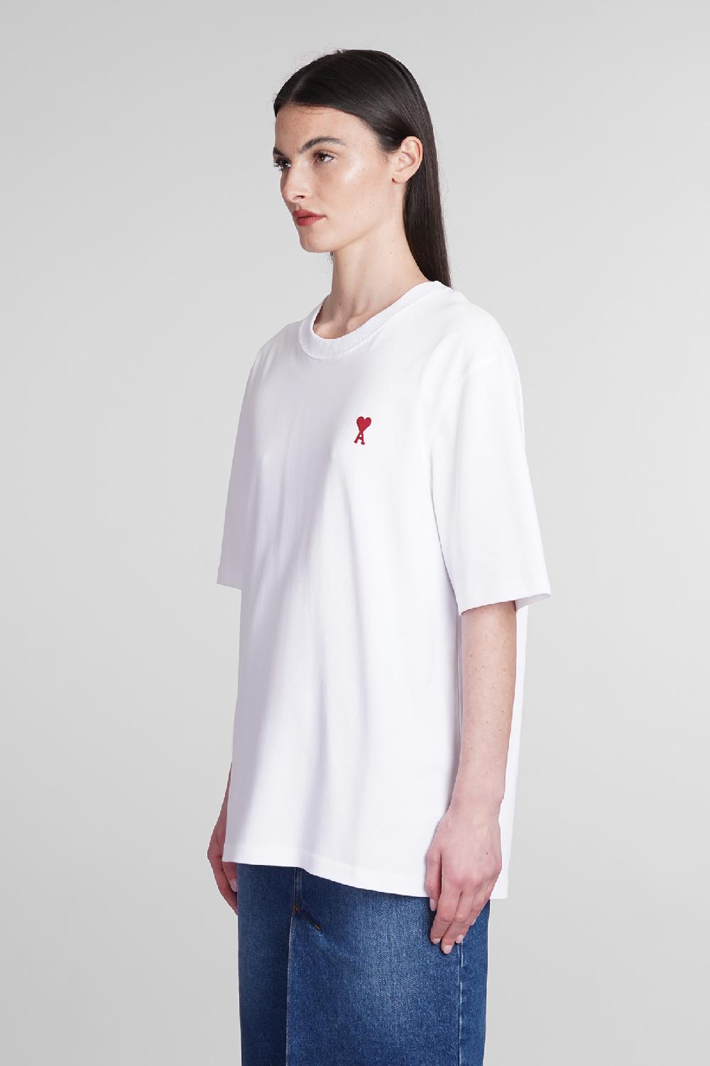 Deliberti Ami Paris T-shirt In Cotone Bianco Cod. 393424 - Deliberti The Luxury Shopping