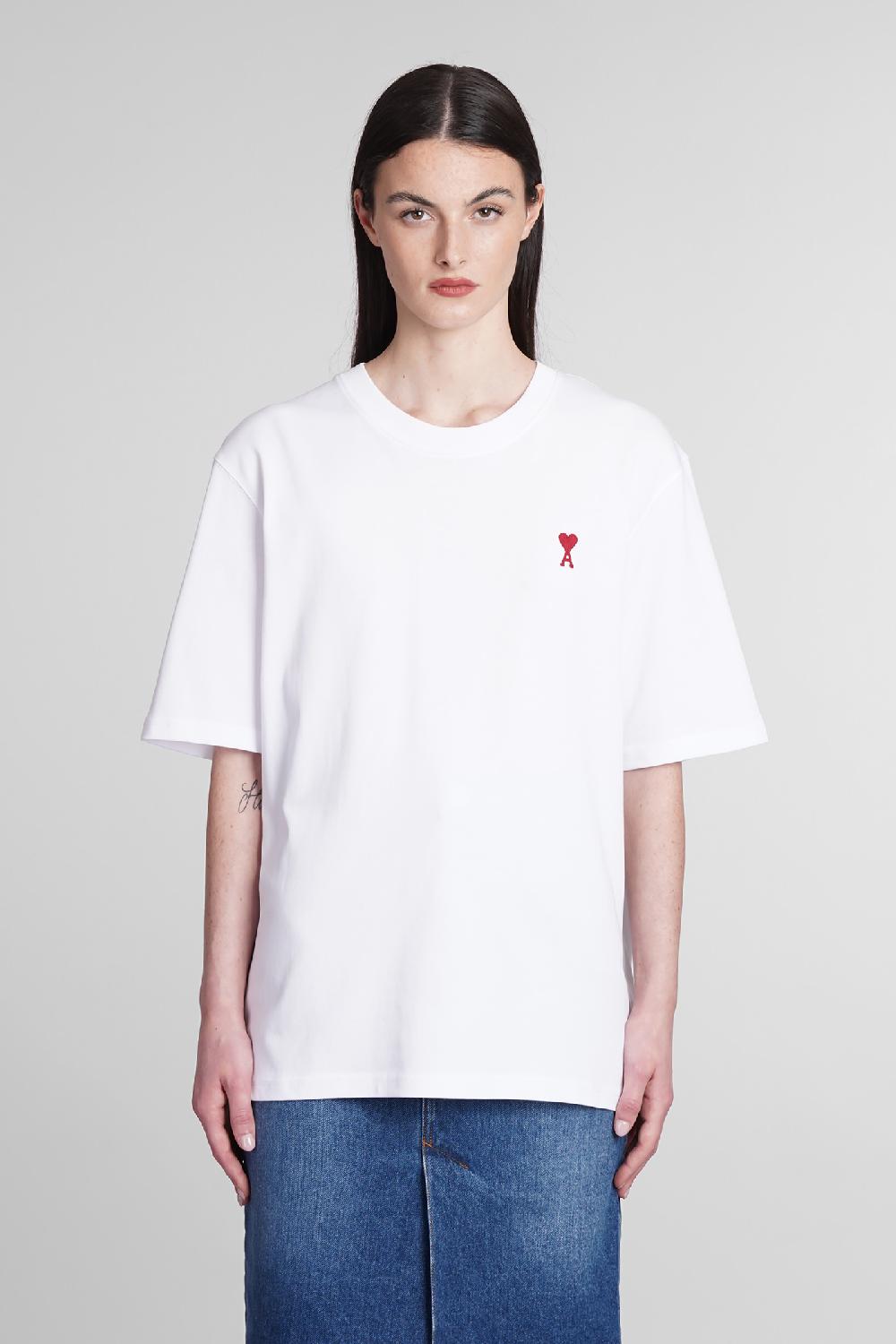 Deliberti Ami Paris T-shirt in cotone bianco cod. 393424 - Deliberti The Luxury Shopping