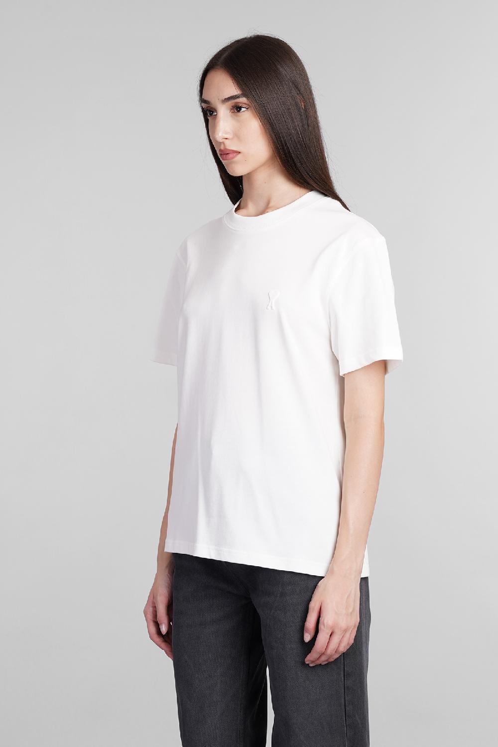 Deliberti Ami Paris T-shirt In Cotone Bianco Cod. 403274 - Deliberti The Luxury Shopping