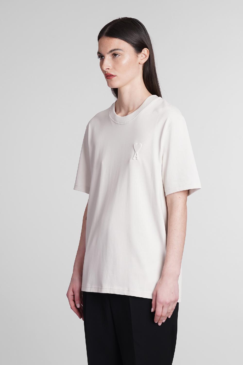 Deliberti Ami Paris T-shirt In Cotone Grigio Cod. 393426 - Deliberti The Luxury Shopping