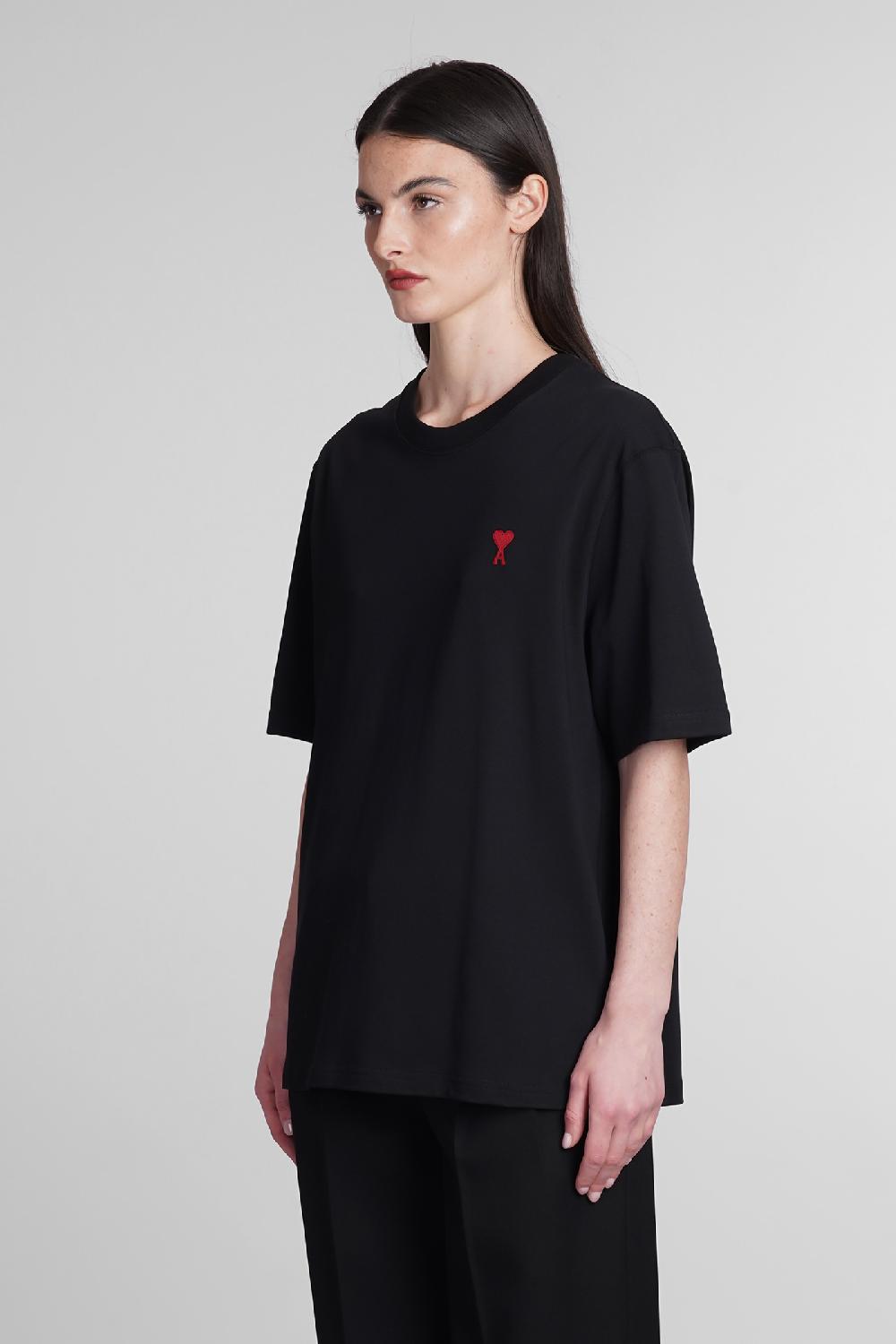 Deliberti Ami Paris T-shirt In Cotone Nero Cod. 393423 - Deliberti The Luxury Shopping