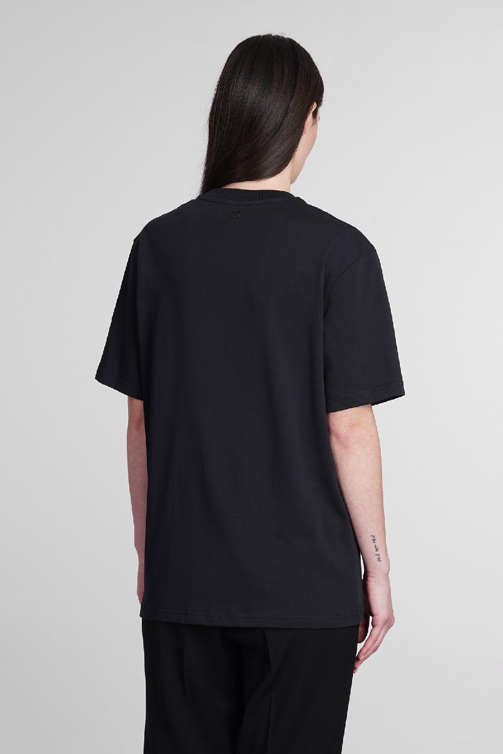Deliberti Ami Paris T-shirt In Cotone Nero Cod. 393428 - Deliberti The Luxury Shopping