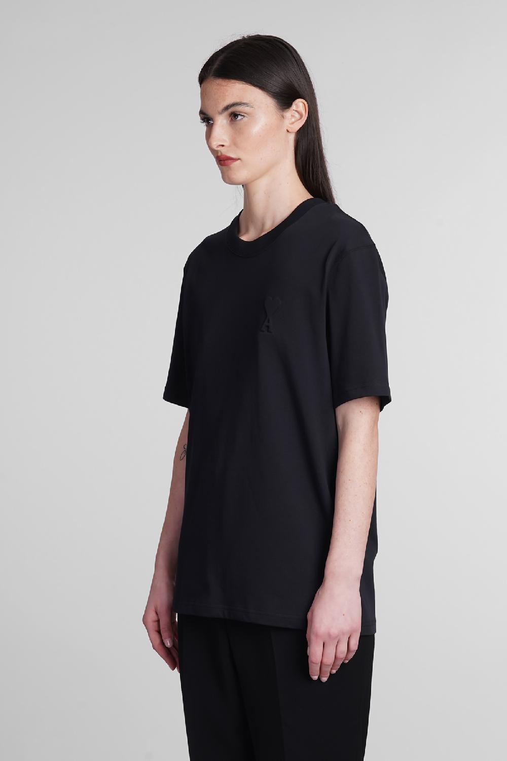 Deliberti Ami Paris T-shirt In Cotone Nero Cod. 393428 - Deliberti The Luxury Shopping