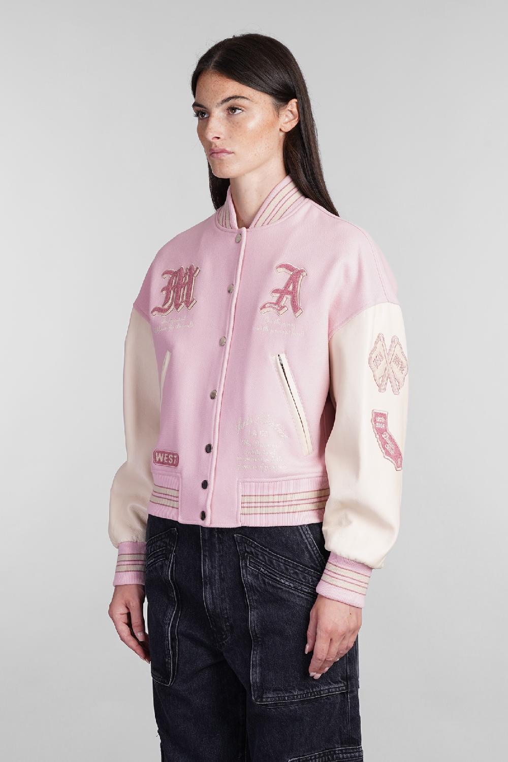 Deliberti Amiri Bomber In Lana Rosa Cod. 405353 - Deliberti The Luxury Shopping