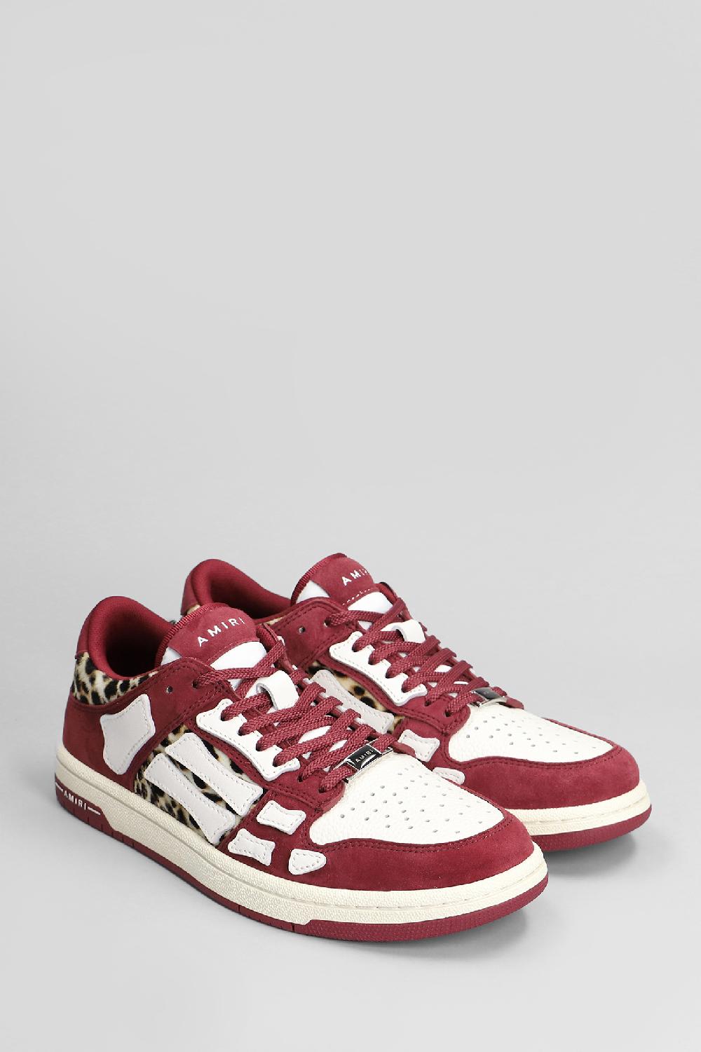 Deliberti Amiri Sneakers Leopard Skel Top Low In Pelle Bordeaux Cod. 409877 - Deliberti The Luxury Shopping