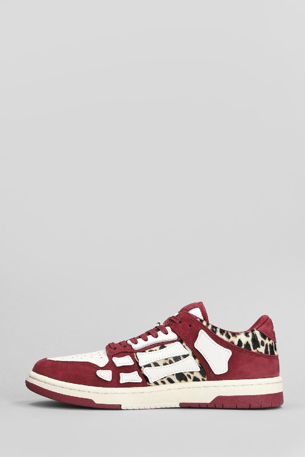 Deliberti Amiri Sneakers Leopard Skel Top Low In Pelle Bordeaux Cod. 409877 - Deliberti The Luxury Shopping