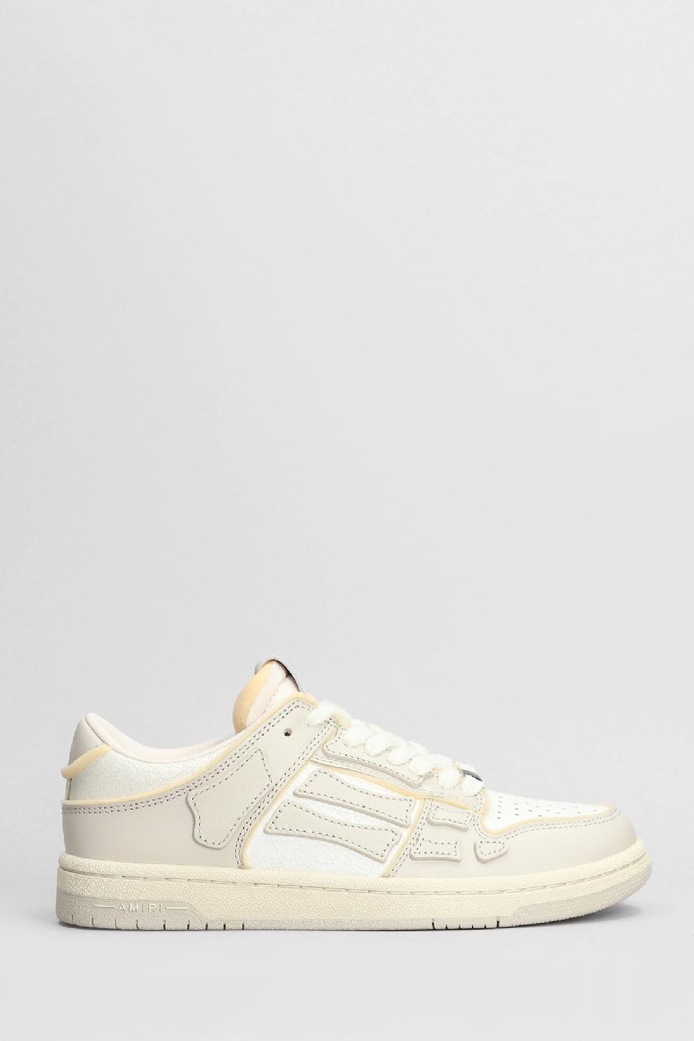 Deliberti Amiri Sneakers skeltop low in pelle beige cod. 405358 - Deliberti The Luxury Shopping