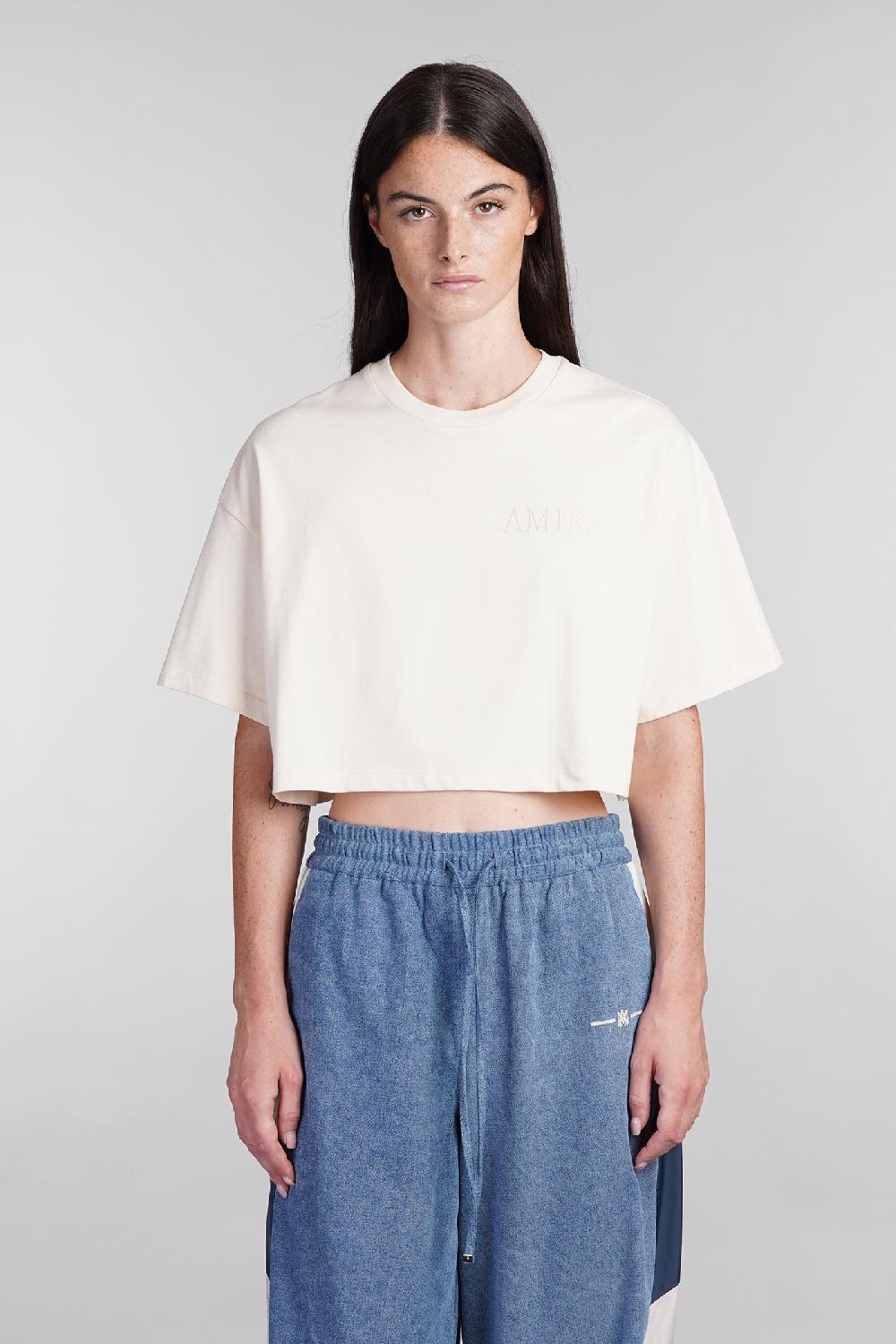 Deliberti Amiri T-shirt in cotone beige cod. 401273 - Deliberti The Luxury Shopping