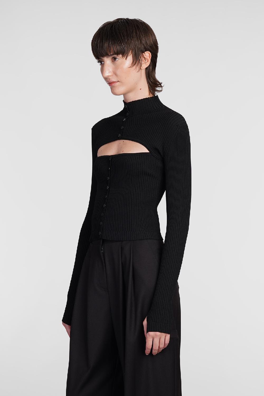 Deliberti Andreadamo Cardigan In Lana Nera Cod. 406586 - Deliberti The Luxury Shopping