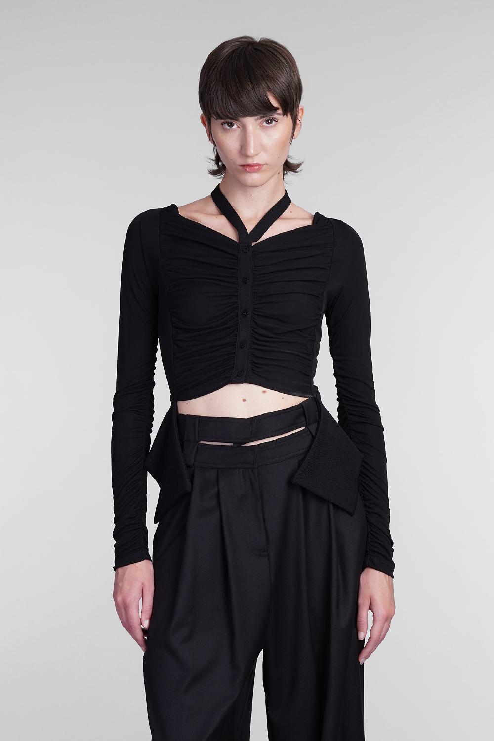 Deliberti Andreadamo Topwear in viscosa nera cod. 405557 - Deliberti The Luxury Shopping