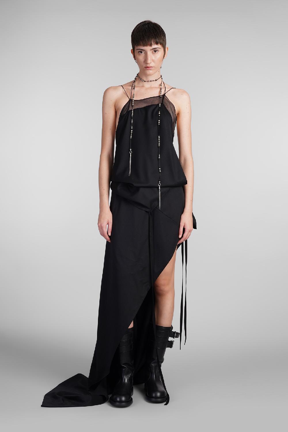 Deliberti Ann Demeulemeester Abito lief in lana nera cod. 409435 - Deliberti The Luxury Shopping