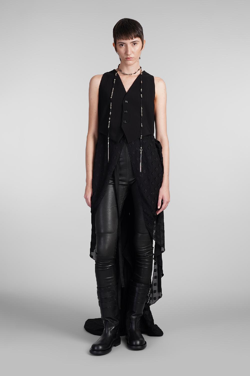 Deliberti Ann Demeulemeester Abito thyra in viscosa nera cod. 409433 - Deliberti The Luxury Shopping