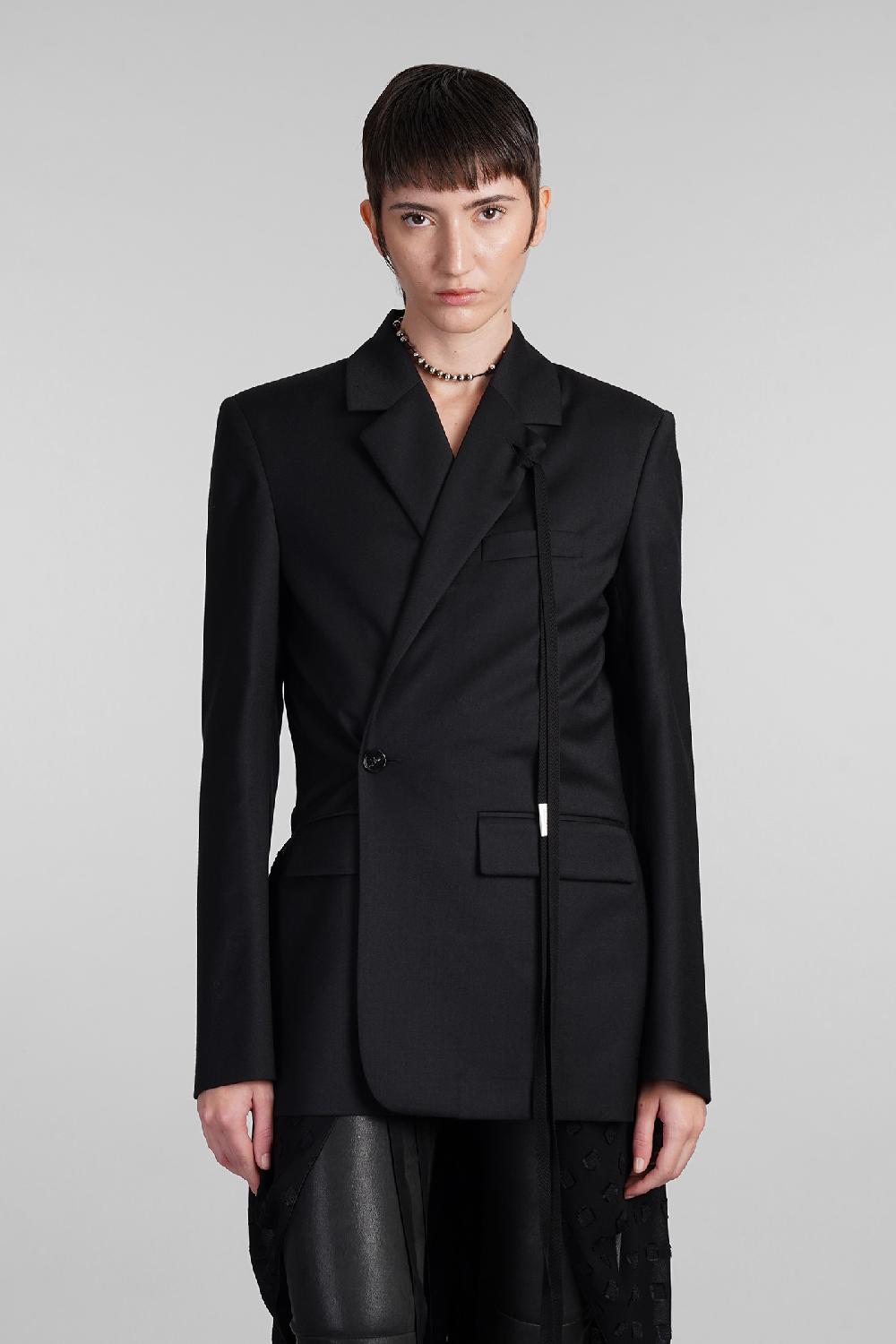 Deliberti Ann Demeulemeester Blazer elin in lana nera cod. 409432 - Deliberti The Luxury Shopping