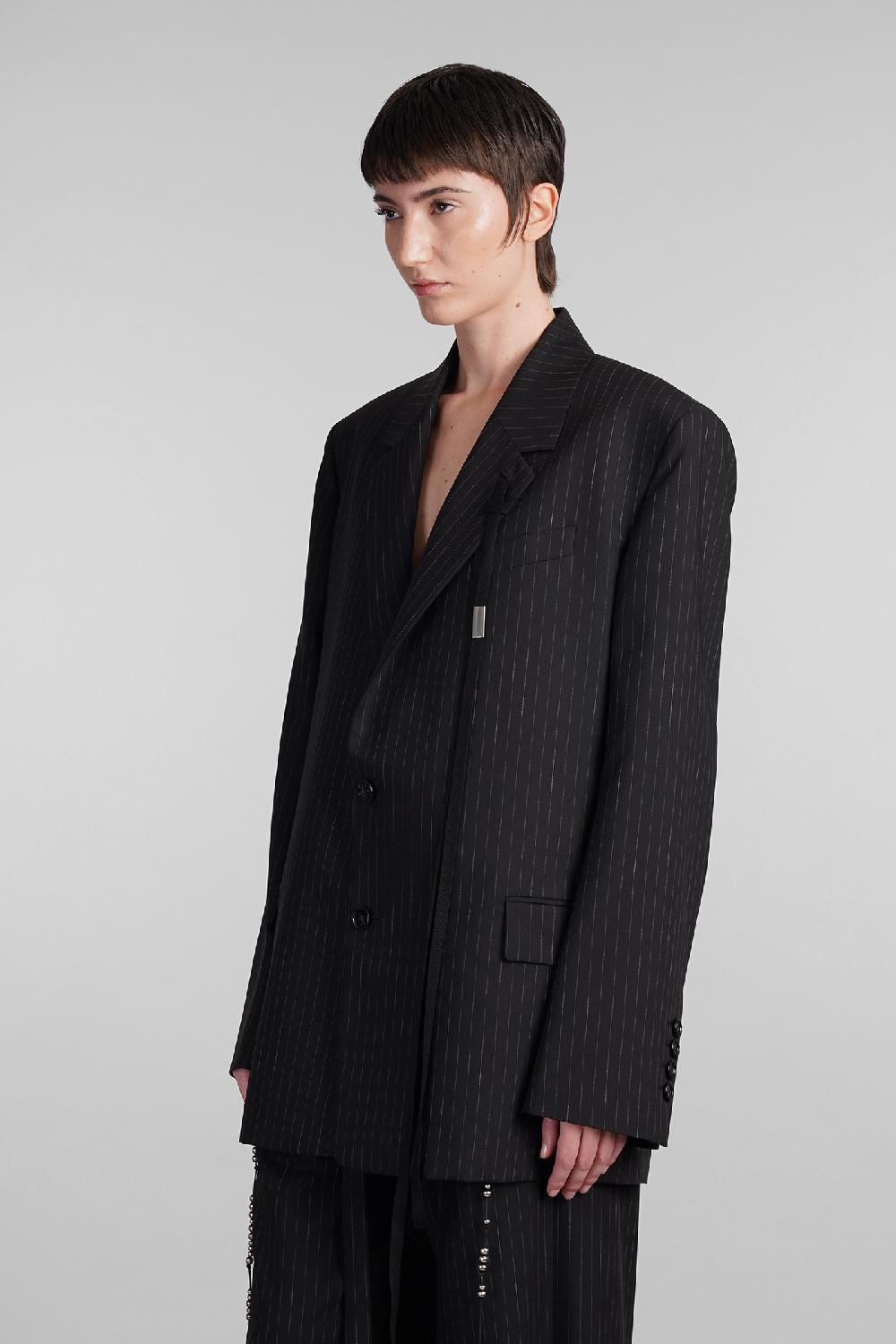 Deliberti Ann Demeulemeester Blazer Lizzie In Lana Nera Cod. 409431 - Deliberti The Luxury Shopping