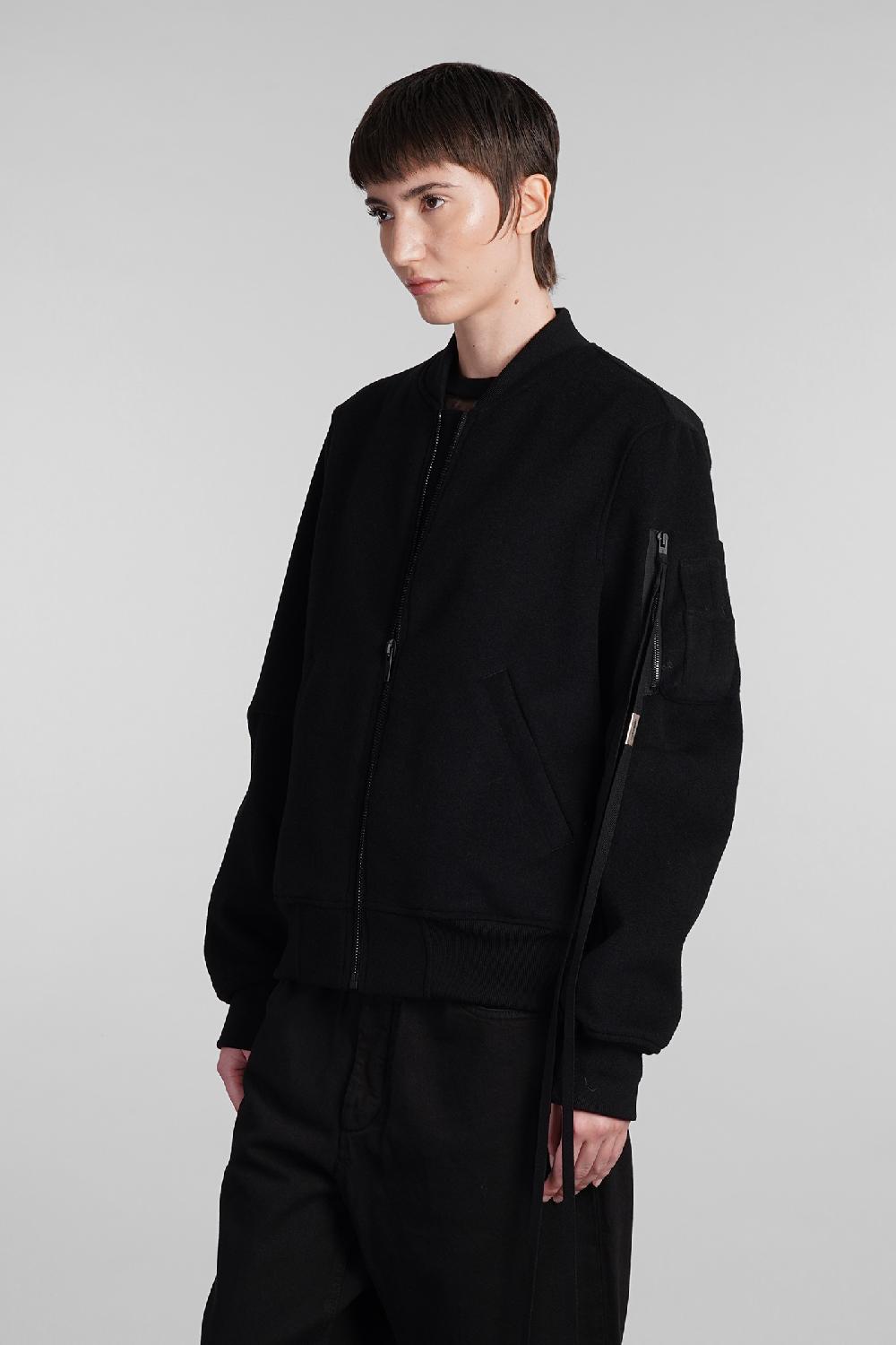 Deliberti Ann Demeulemeester Bomber Barbara In Lana Nera Cod. 409444 - Deliberti The Luxury Shopping