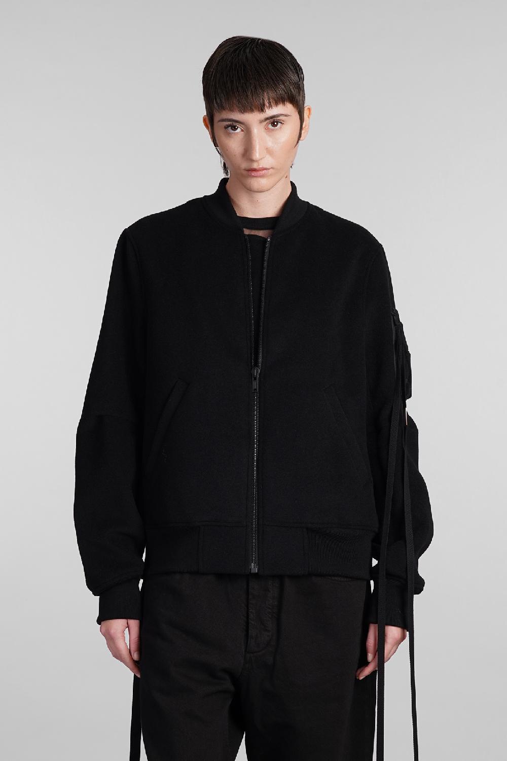 Deliberti Ann Demeulemeester Bomber barbara in lana nera cod. 409444 - Deliberti The Luxury Shopping