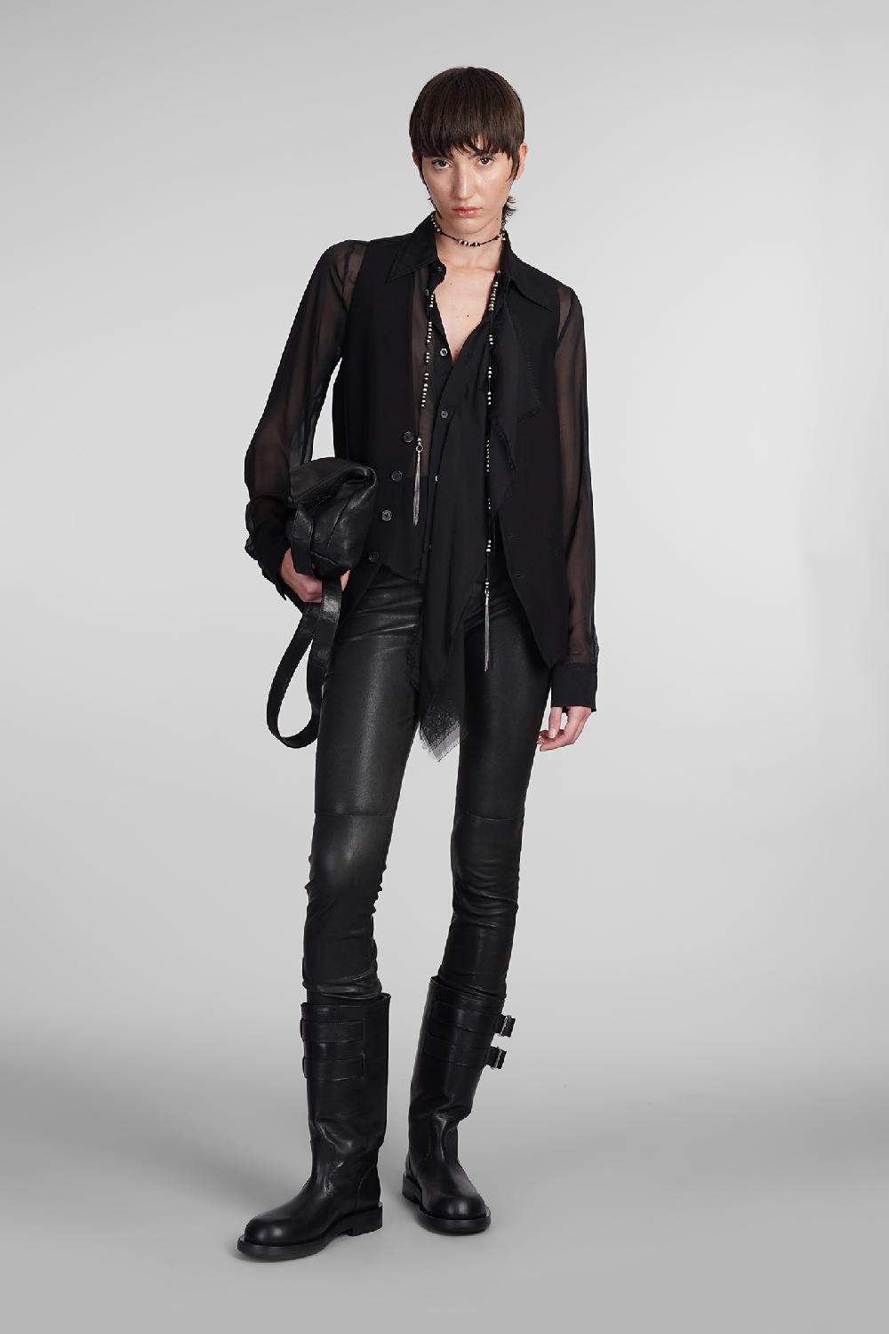 Deliberti Ann Demeulemeester Camicia Thyrvi In Seta Nera Cod. 406852 - Deliberti The Luxury Shopping