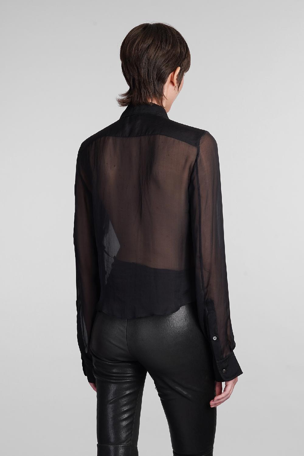 Deliberti Ann Demeulemeester Camicia Thyrvi In Seta Nera Cod. 406852 - Deliberti The Luxury Shopping