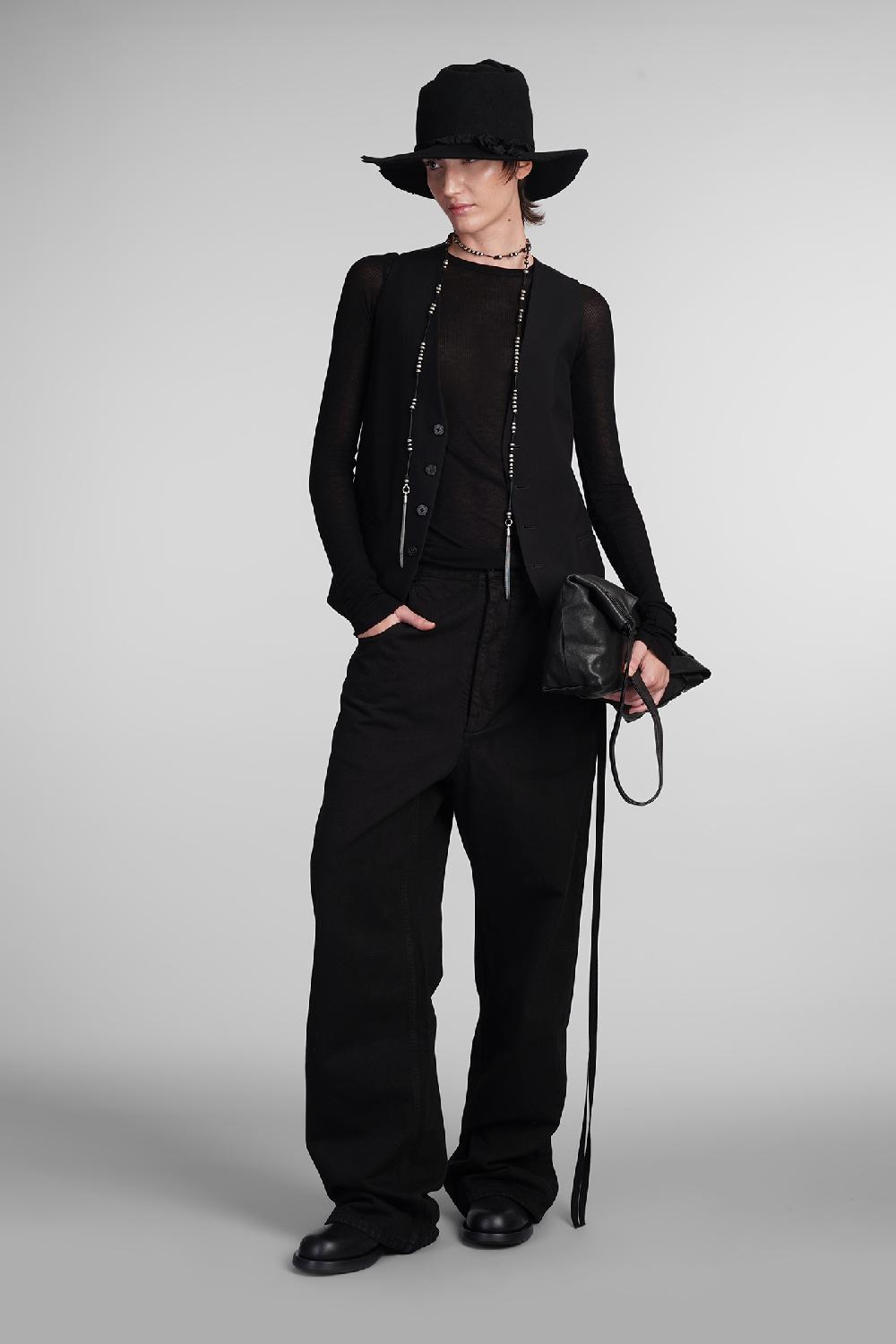 Deliberti Ann Demeulemeester Gilet In Cotone Nero Cod. 399654 - Deliberti The Luxury Shopping