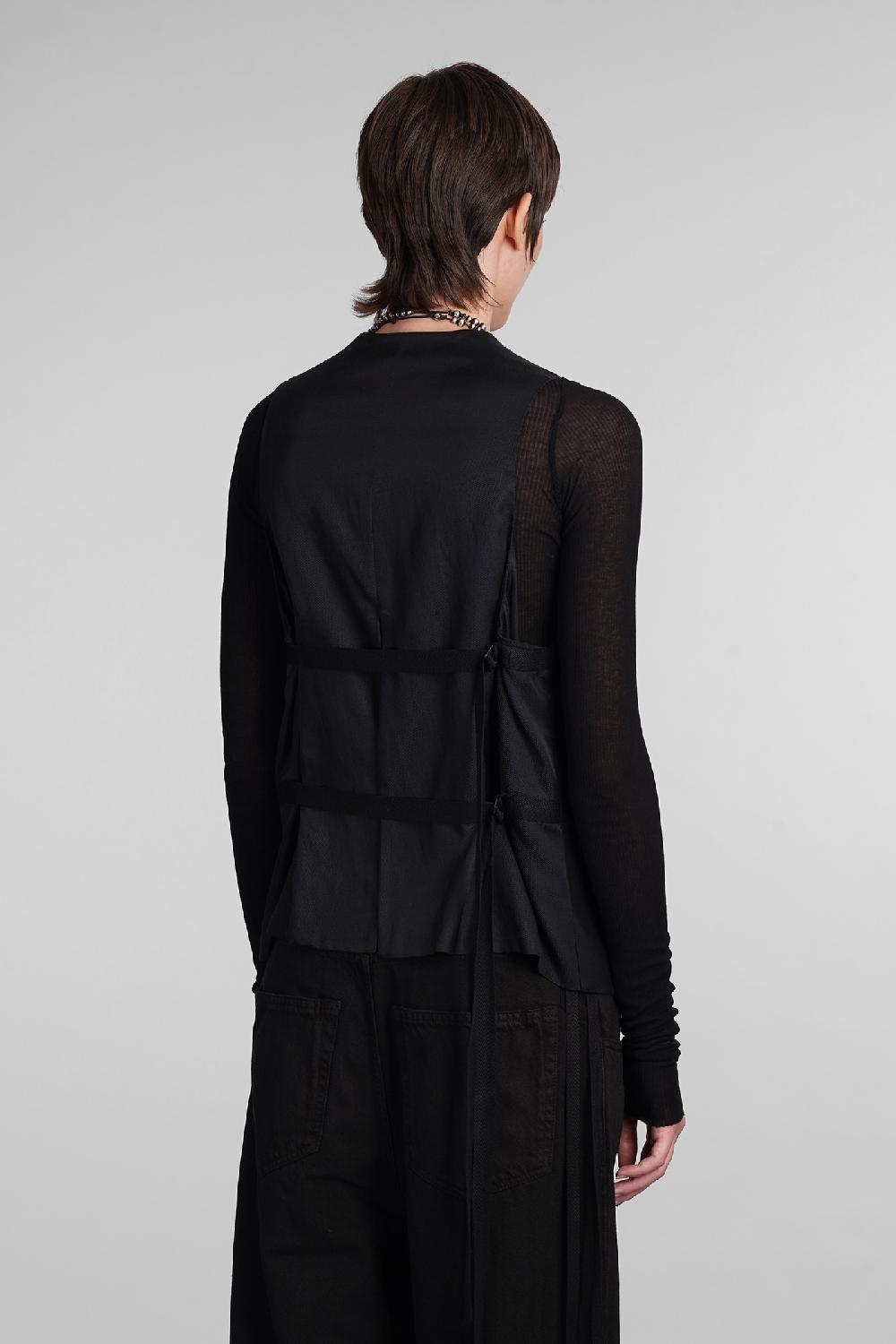Deliberti Ann Demeulemeester Gilet In Cotone Nero Cod. 399654 - Deliberti The Luxury Shopping