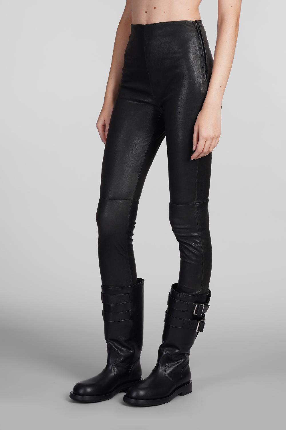 Deliberti Ann Demeulemeester Leggings Florence In Pelle Nera Cod. 406853 - Deliberti The Luxury Shopping