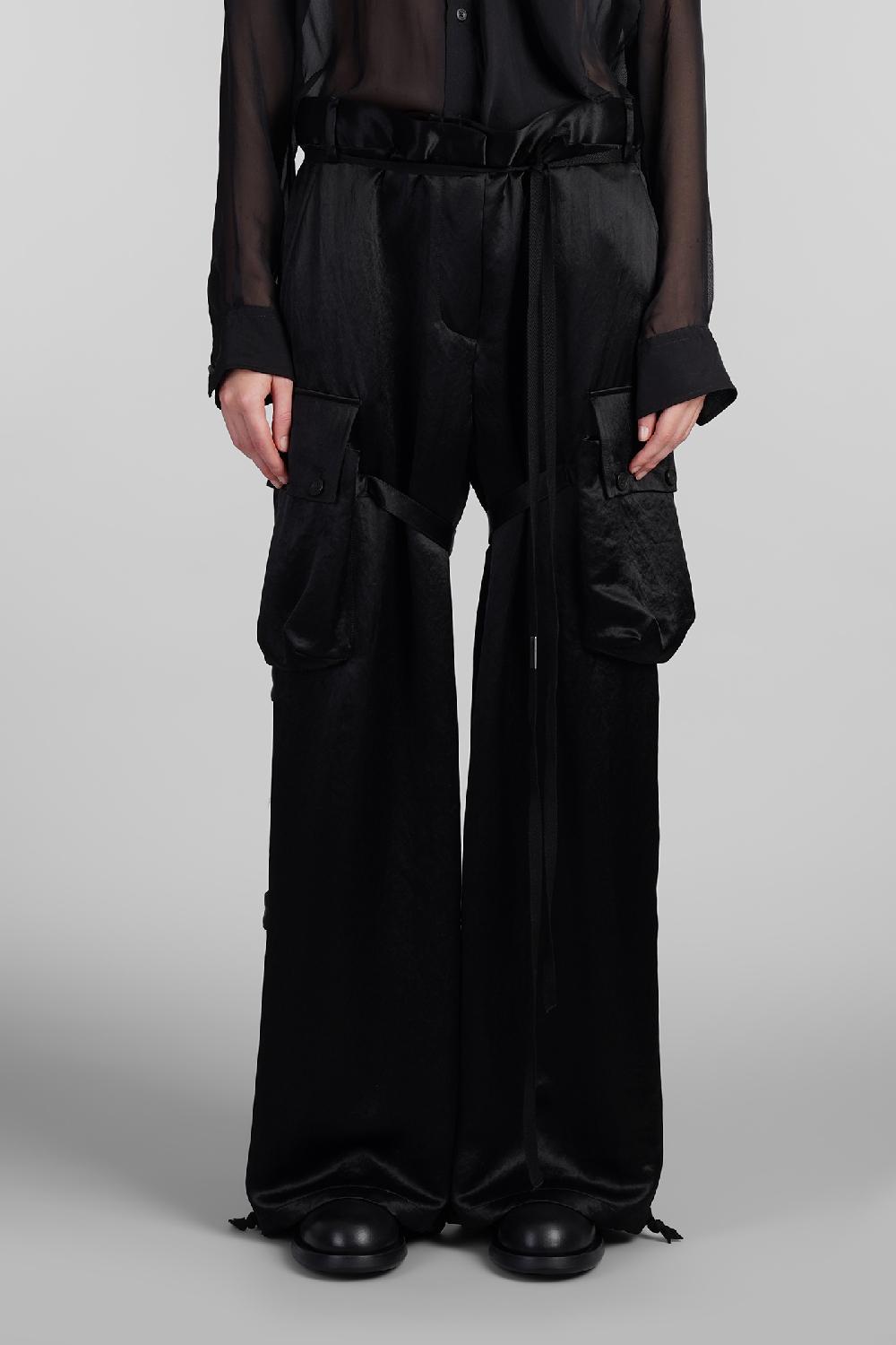 Deliberti Ann Demeulemeester Pantalone lare in acetato nero cod. 409443 - Deliberti The Luxury Shopping