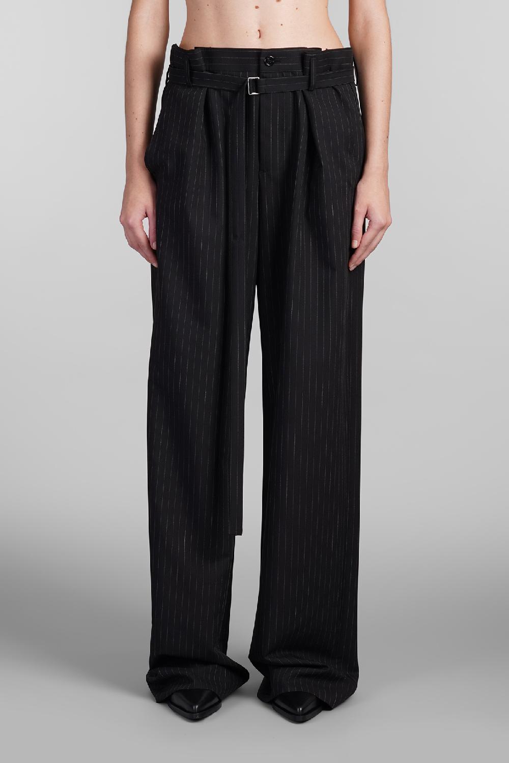 Deliberti Ann Demeulemeester Pantalone linna in lana nera cod. 409434 - Deliberti The Luxury Shopping