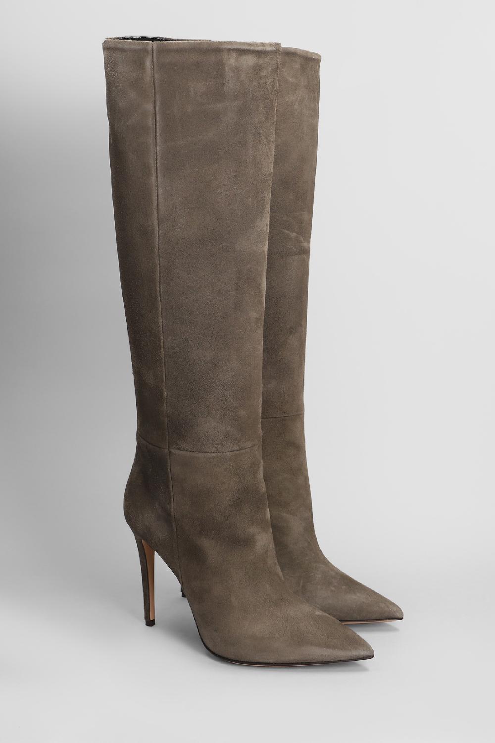Deliberti Anna F. Stivali Tacco Alto In Camoscio Taupe Cod. 406673 - Deliberti The Luxury Shopping